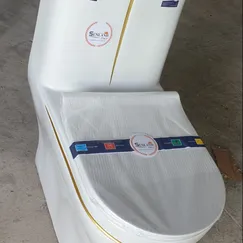 Bồn Cầu Liền Khối Sunland ITALY trắng sọc vàng SL - C06
