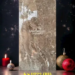 Gạch Đá 40x80 Ốp Tường Khắc Kim nhũ vàng nâu vân trắng KS4823