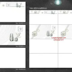Gạch Đá 40x80 Ốp Tường Giá Rẻ trắng trơn 48900