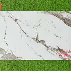 Gạch Đá Ốp Tường Khắc Kim 40x80 Cao Cấp Trung Quốc trắng vân đá nhũ vàng 48806
