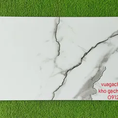 Gạch Đá Ốp Tường Khắc Kim 40x80 Cao Cấp Trung Quốc trắng vân khói nhũ vàng 48916