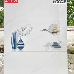 Gạch Men 40x80 Ốp Tường Giá Rẻ trắng vân khói 4801V1
