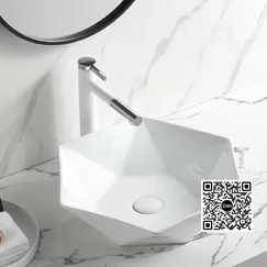 Chậu Lavabo Tròn Giá Rẻ lục giác màu trắng