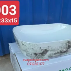 Chậu Lavabo Chữ Nhật Giá Rẻ màu đen