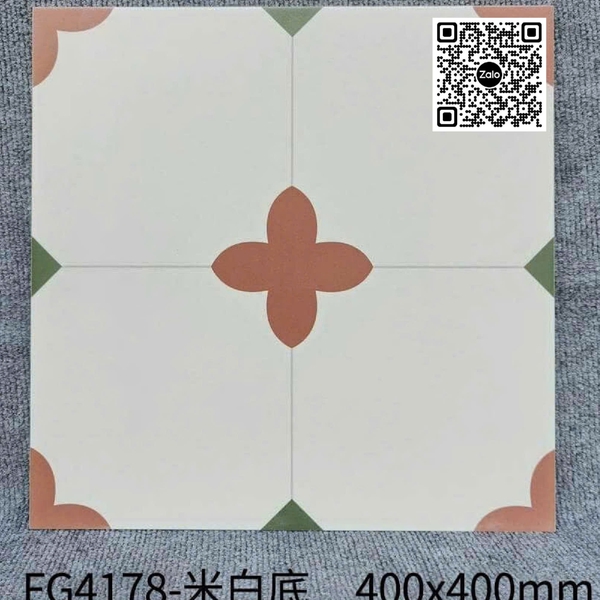 Gạch Bông 40x40 Ốp Lát Trang Trí trắng nâu FG4178