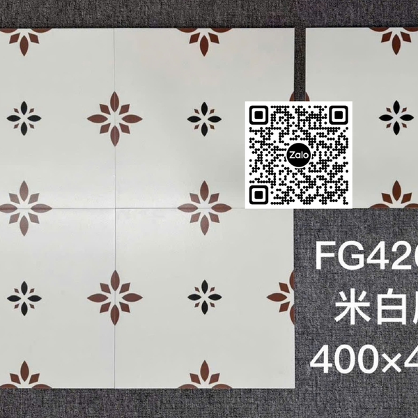 Gạch Bông 40x40 Ốp Lát Trang Trí trắng nâu đen FG4260J