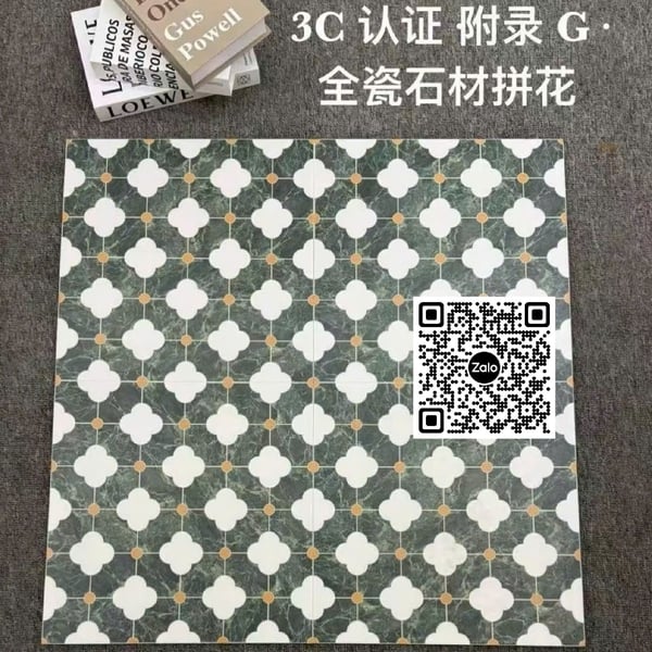 Gạch Bông 40x40 Ốp Lát Trang Trí xanh rêu trắng FG4632