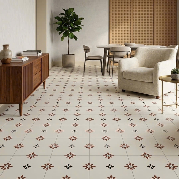 Gạch Bông 40x40 Ốp Lát Trang Trí trắng nâu đen FG4260J