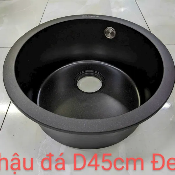 Chậu Rửa Chén Bằng Đá đơn màu đen D45