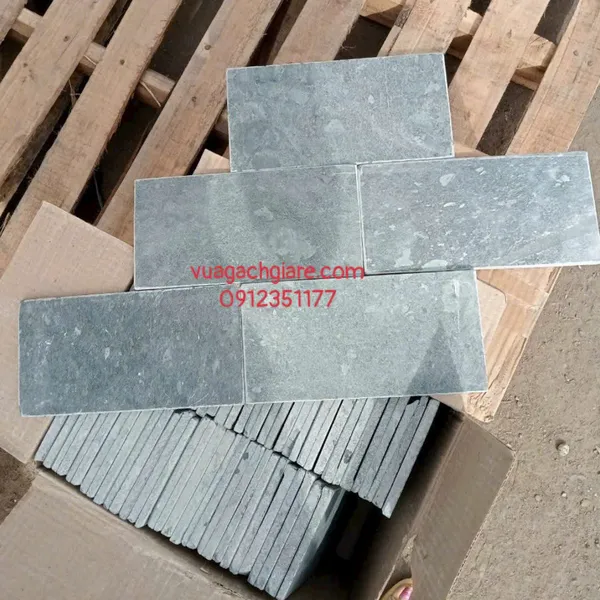 Đá Tự Nhiên 10x20 Ốp Lát Giá Rẻ mài bóng xanh rêu