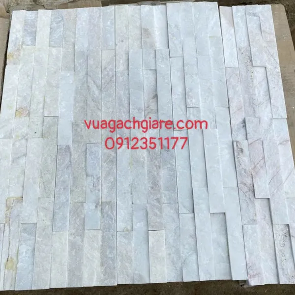 Đá Tự Nhiên 10x50 Ốp Lát Giá Rẻ Đá Ghép màu trắng