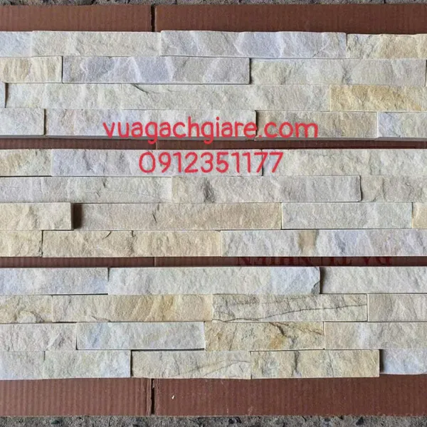 Đá Tự Nhiên 10x50 Ốp Lát Giá Rẻ Đá Ghép vàng kem
