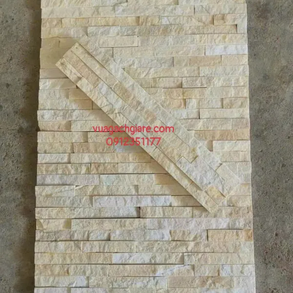 Đá Tự Nhiên 10x50 Ốp Lát Giá Rẻ Đá Ghép vàng kem