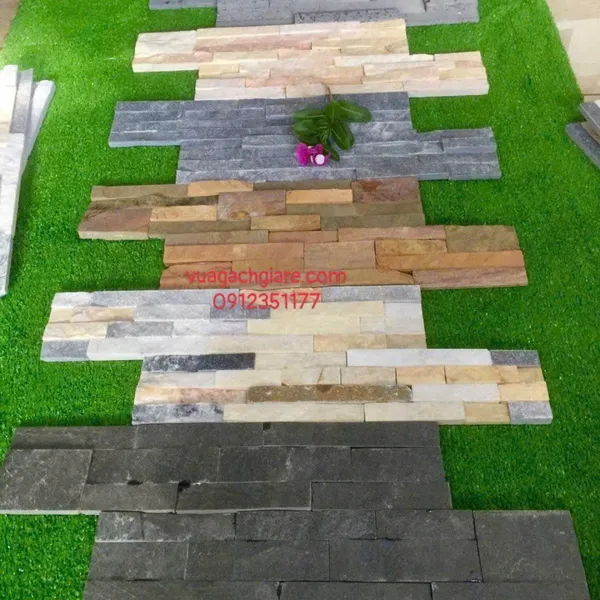 Đá Tự Nhiên 10x50 Ốp Lát Giá Rẻ Đá Ghép vàng kem