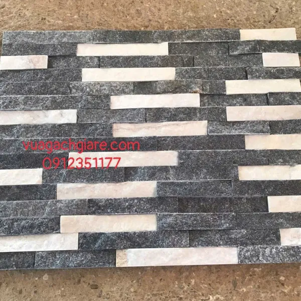 Đá Tự Nhiên 10x50 Ốp Lát Giá Rẻ Đá Ghép đen trắng