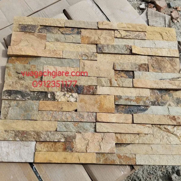 Đá Tự Nhiên 10x50 Ốp Lát Giá Rẻ Đá Ghép vàng đất