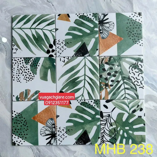 Gạch Bông 20x20 Ốp Lát Trang Trí Giá Rẻ lá cây MHB 238
