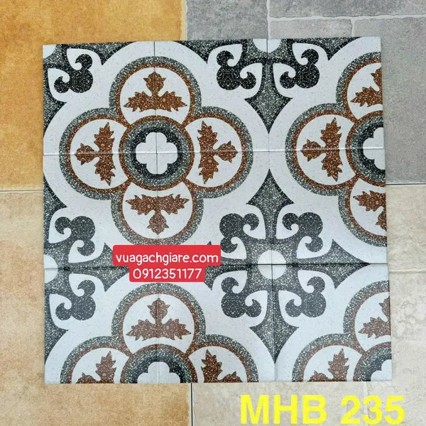 Gạch Bông 20x20 Ốp Lát Trang Trí Giá Rẻ xám đỏ MHB 235
