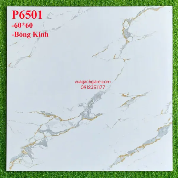 Gạch Đá 60x60 Ốp Lát Giá Rẻ trắng vân khói xám vàng P6501