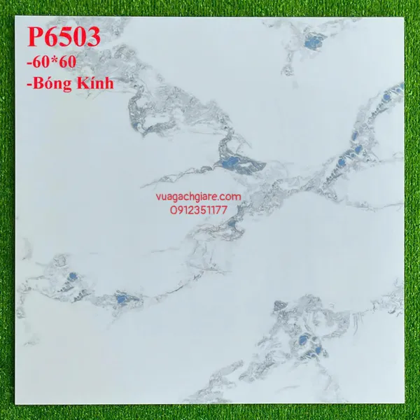 Gạch Đá 60x60 Ốp Lát Giá Rẻ trắng vân khói xám P6503
