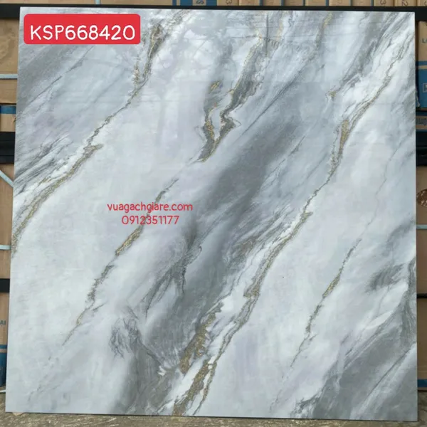 Gạch Đá 60x60 Ốp Lát Giá Rẻ xám vân khói vàng KSP668420