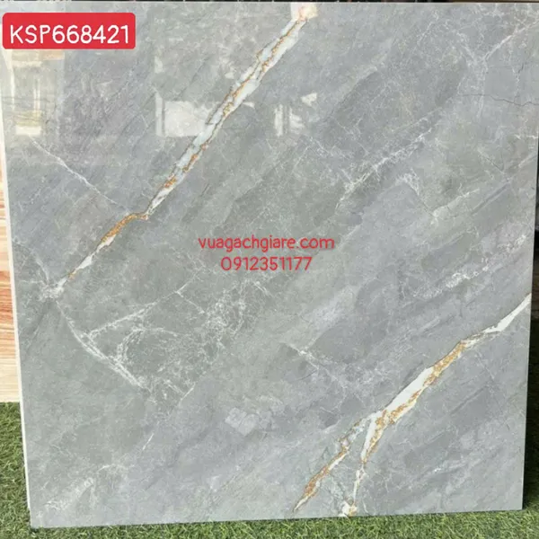 Gạch Đá 60x60 Ốp Lát Giá Rẻ xám vân trắng vàng KSP668421