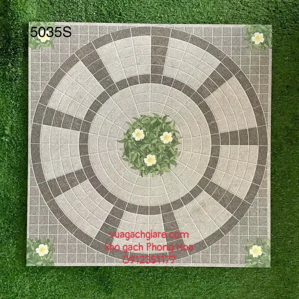 Gạch Đá Lát Sân 50x50 hoa cỏ 5035S