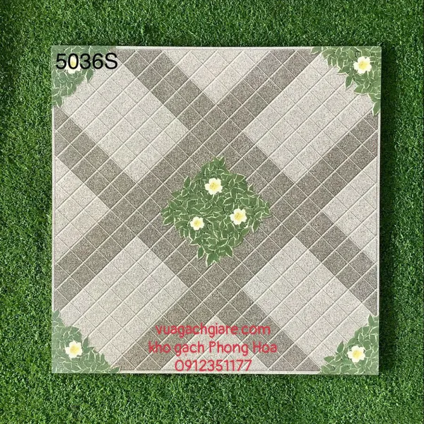 Gạch Đá Lát Sân 50x50 hoa cỏ 5036S