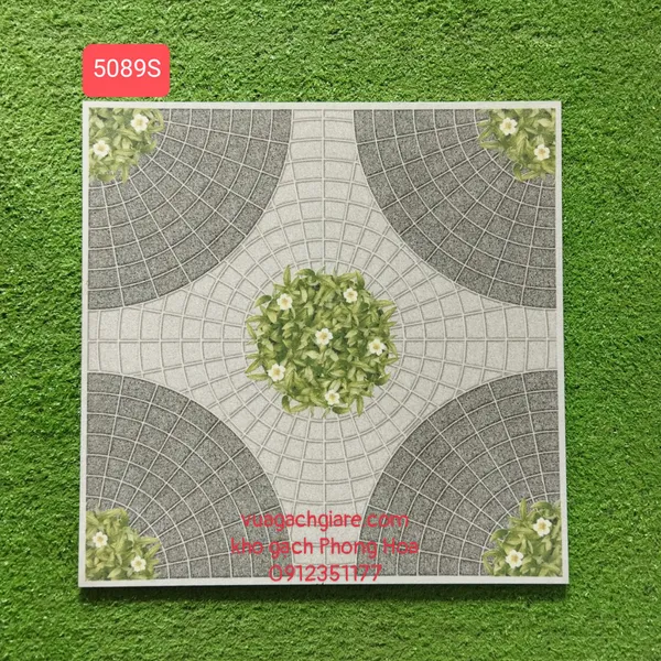 Gạch Đá Lát Sân 50x50 hoa cỏ 5089S