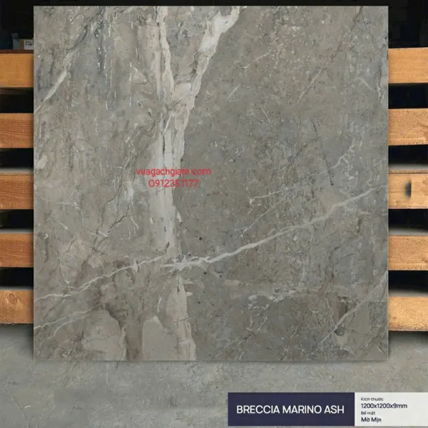 Gạch Đá Mờ 120x120 Ốp Lát Ấn Độ xám vân đá