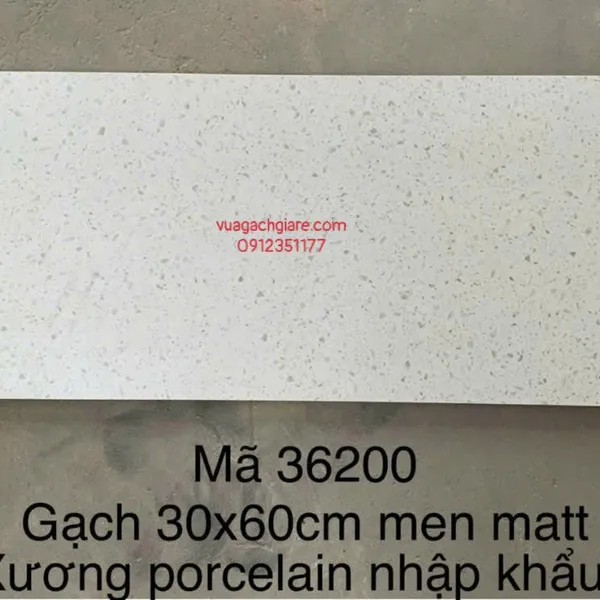 Gạch Đá Mờ 30x60 Ốp Lát terrazzo trắng 36200