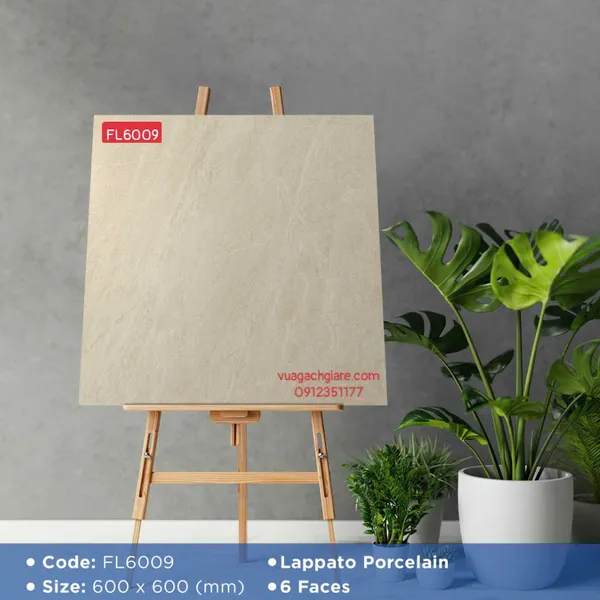 Gạch Đá Mờ 60x60 Ốp Lát Giá Rẻ kem vàng FL6009