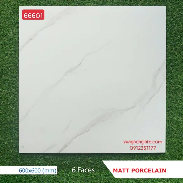 Gạch Đá Mờ 60x60 Ốp Lát Giá Rẻ trắng vân khói 66001