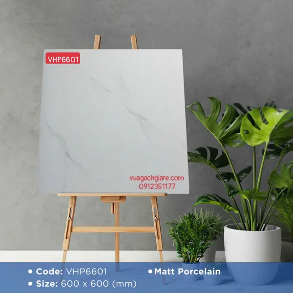 Gạch Đá Mờ 60x60 Ốp Lát Giá Rẻ trắng vân khói VHP6601