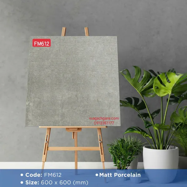 Gạch Đá Mờ 60x60 Ốp Lát Giá Rẻ xám xi măng FM612