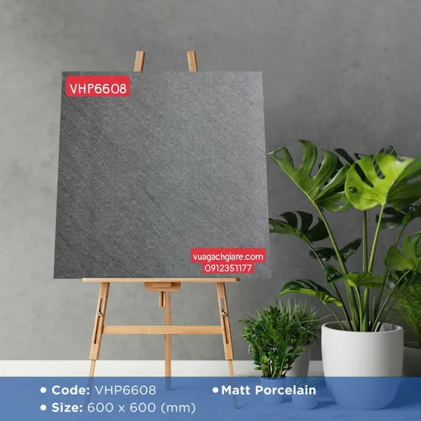 Gạch Đá Mờ 60x60 Ốp Lát Giá Rẻ xám đậm VHP6608