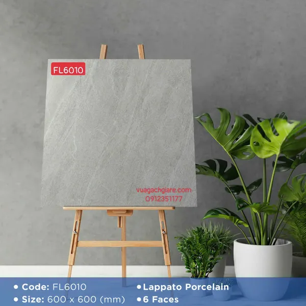 Gạch Đá Mờ 60x60 Ốp Lát Giá Rẻ xám xi măng FL6010