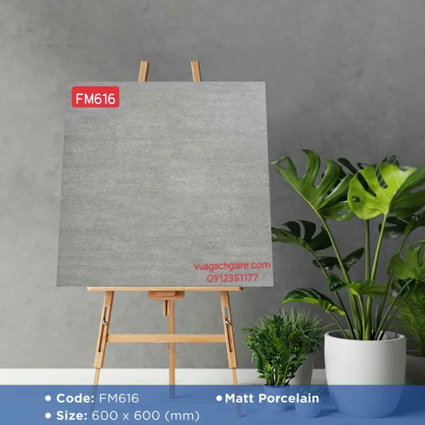 Gạch Đá Mờ 60x60 Ốp Lát Giá Rẻ xám xi măng FM616