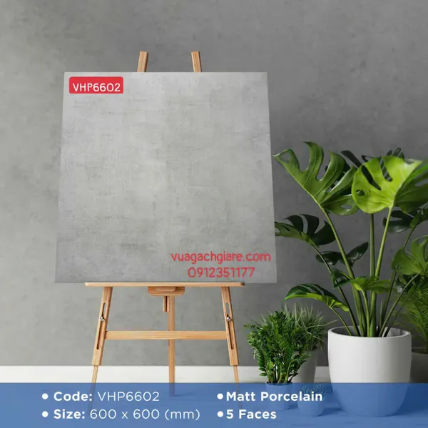 Gạch Đá Mờ 60x60 Ốp Lát Giá Rẻ xám xi măng VHP6602