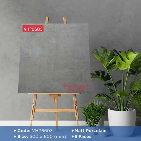 Gạch Đá Mờ 60x60 Ốp Lát Giá Rẻ xám xi măng VHP6603