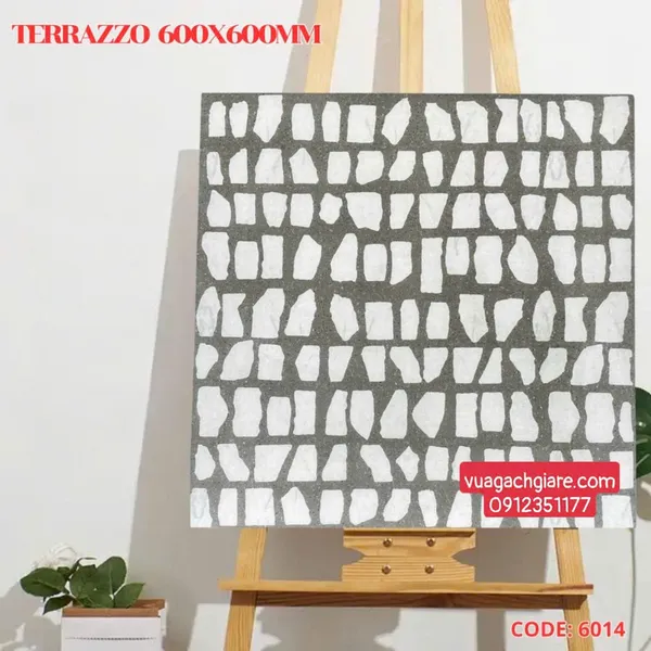 Gạch Đá Mờ 60x60 Ốp Lát Giá Rẻ terrazzo xám trắng vân khói 6014