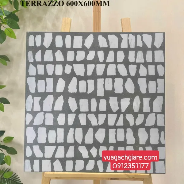 Gạch Đá Mờ 60x60 Ốp Lát Giá Rẻ terrazzo xám trắng vân khói 6014