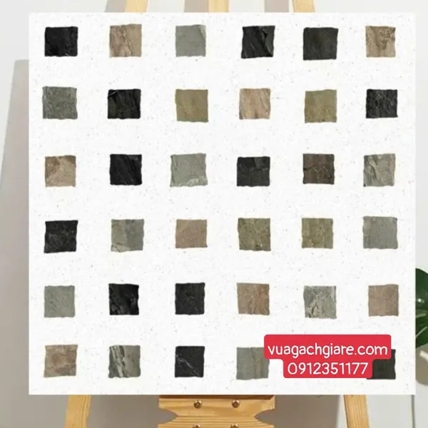 Gạch Đá Mờ 60x60 Ốp Lát Giá Rẻ terrazzo màu trắng 6016