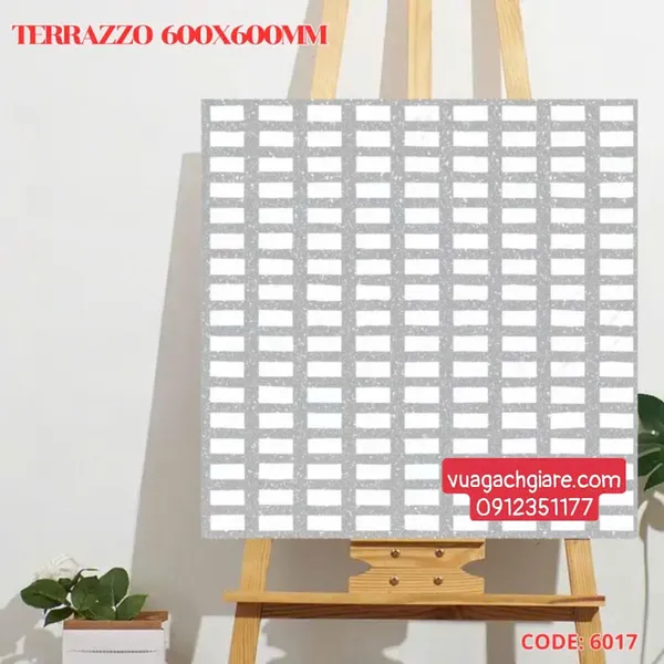 Gạch Đá Mờ 60x60 Ốp Lát Giá Rẻ terrazzo xám 6017
