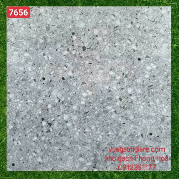 Gạch Đá Mờ Ốp Lát 60x60 AMY terrazzo màu xám 7656 - 7654
