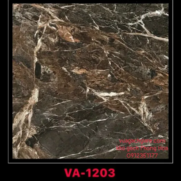 Gạch Đá Ốp Lát 120x120 Cao Cấp Ấn Độ mạng nhiện nâu VA-1203