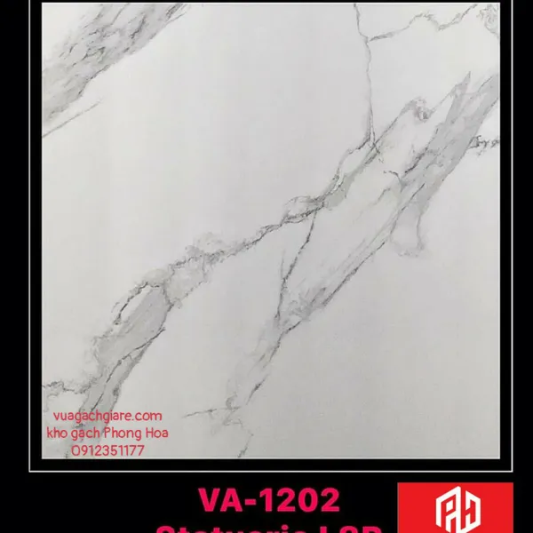 Gạch Đá Ốp Lát 120x120 Cao Cấp Ấn Độ trắng vân khói VA-1202