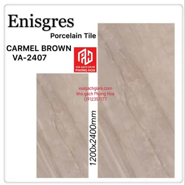 Gạch Đá Ốp Lát 120x240 Cao Cấp Ấn Độ nâu vân đá VA-2407