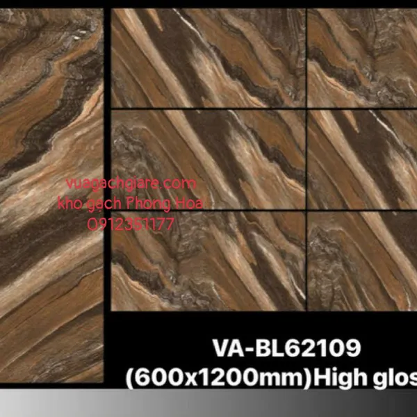 Gạch Đá Ốp Lát 60x120 Cao Cấp Ấn Độ nâu vân đá VA-BL62109