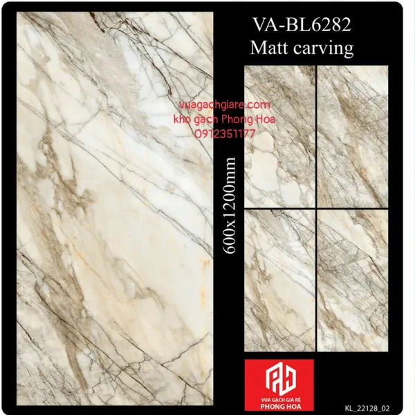 Gạch Đá Ốp Lát 60x120 Cao Cấp Ấn Độ vân đá VA-BL6282
